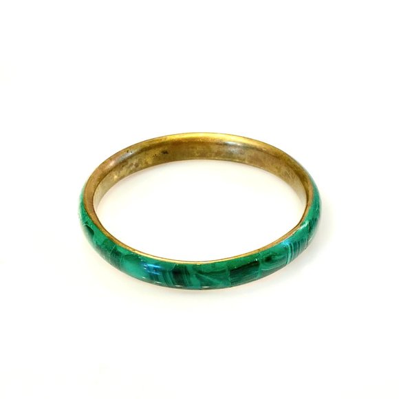East African Malachite & Brass Bracelet - Picture 3 of 4